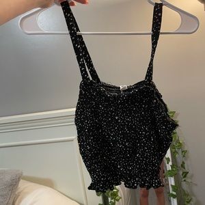 Black floral cropped top
